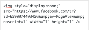 Modified Facebook pixel code.