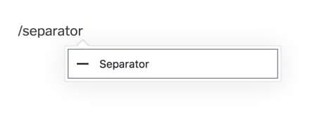 Separator Block Add Typing
