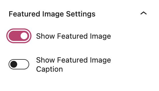 Featured image Settings on the Blog Posts block.
