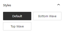 La sección Estilos ofrece 3 opciones: por defecto, con una onda inferior y con una onda superior.