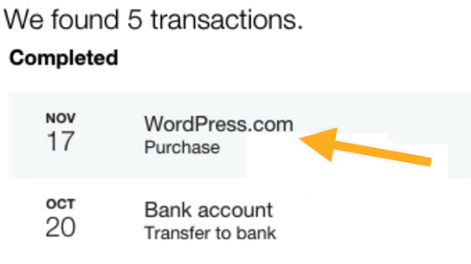 WordPress.com-betalingen via PayPal
