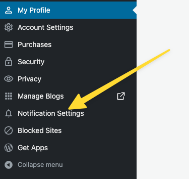 An arrow points to Notification Settings.