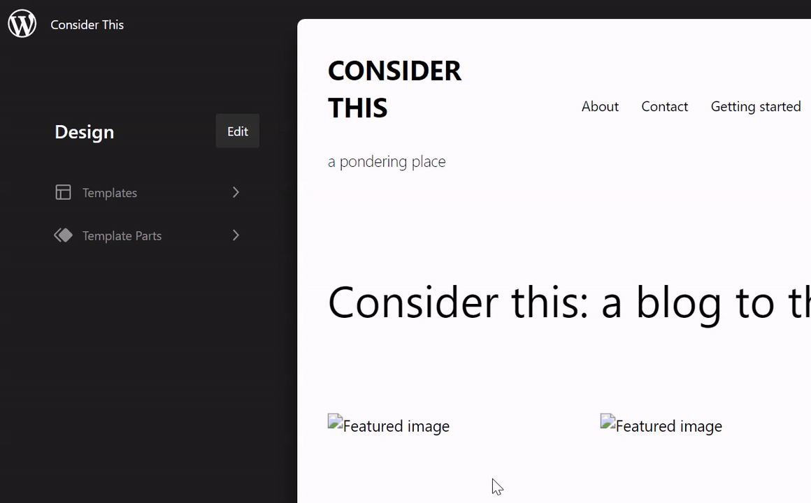 Pada Tampilan → Editor, pilih Templat, lalu Tunggal, kemudian klik tombol Edit.
