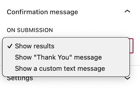 Poll block confirmation message settings