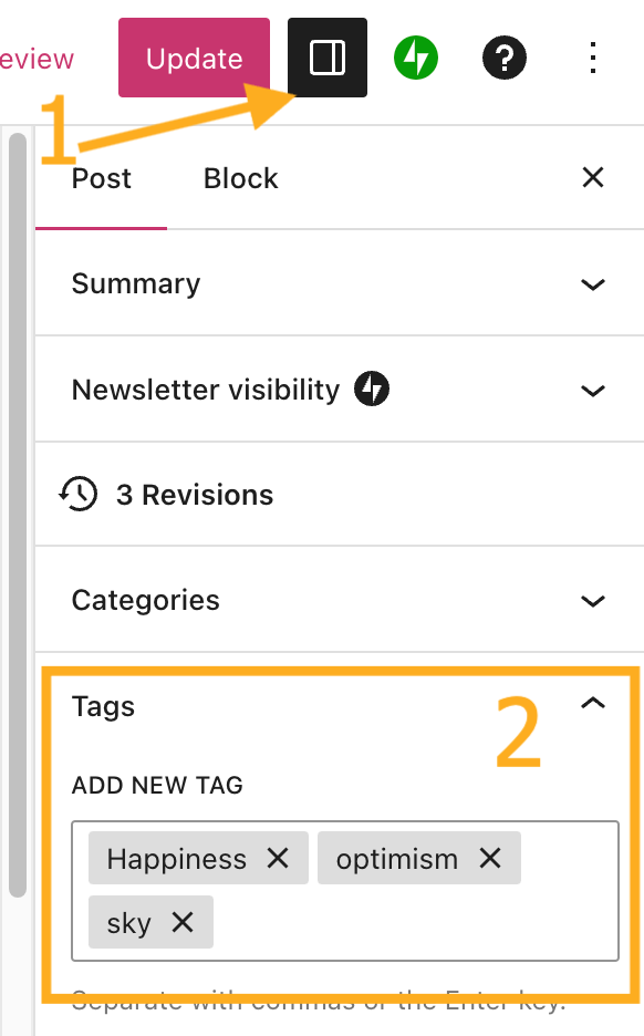 Organize Posts with Tags –  Support