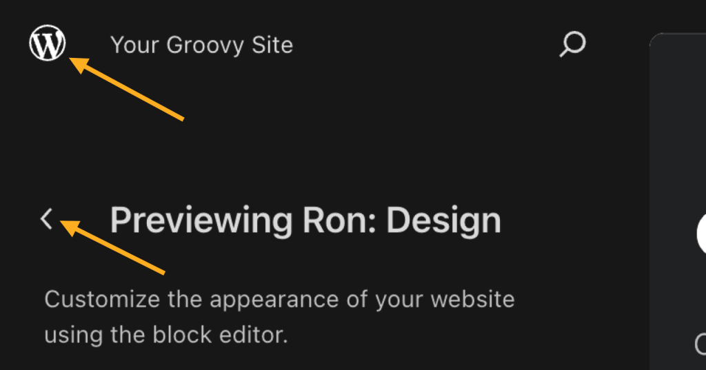 The arrow and the site icon are highlighted.