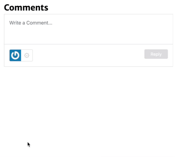 Animated GIF showing the action of logging out of comments.